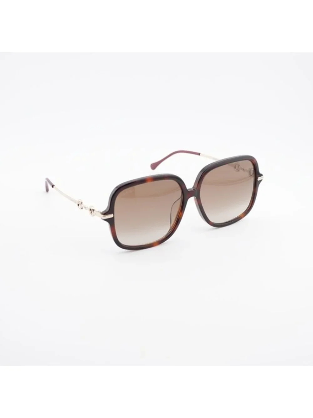 Gucci GG0884SA 002 Sunglasses Havana Square Frame, Brown Lenses